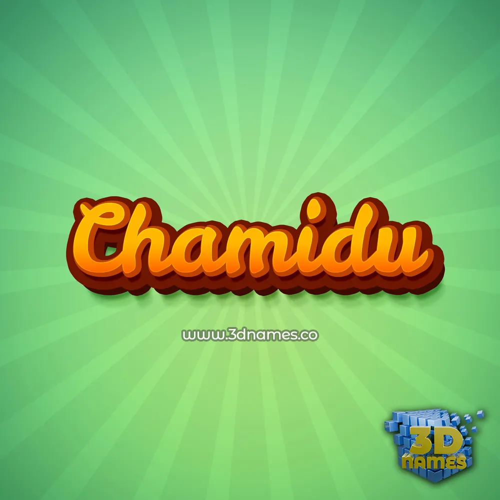 chamidu in Green Rays style - 3D name wallpaper