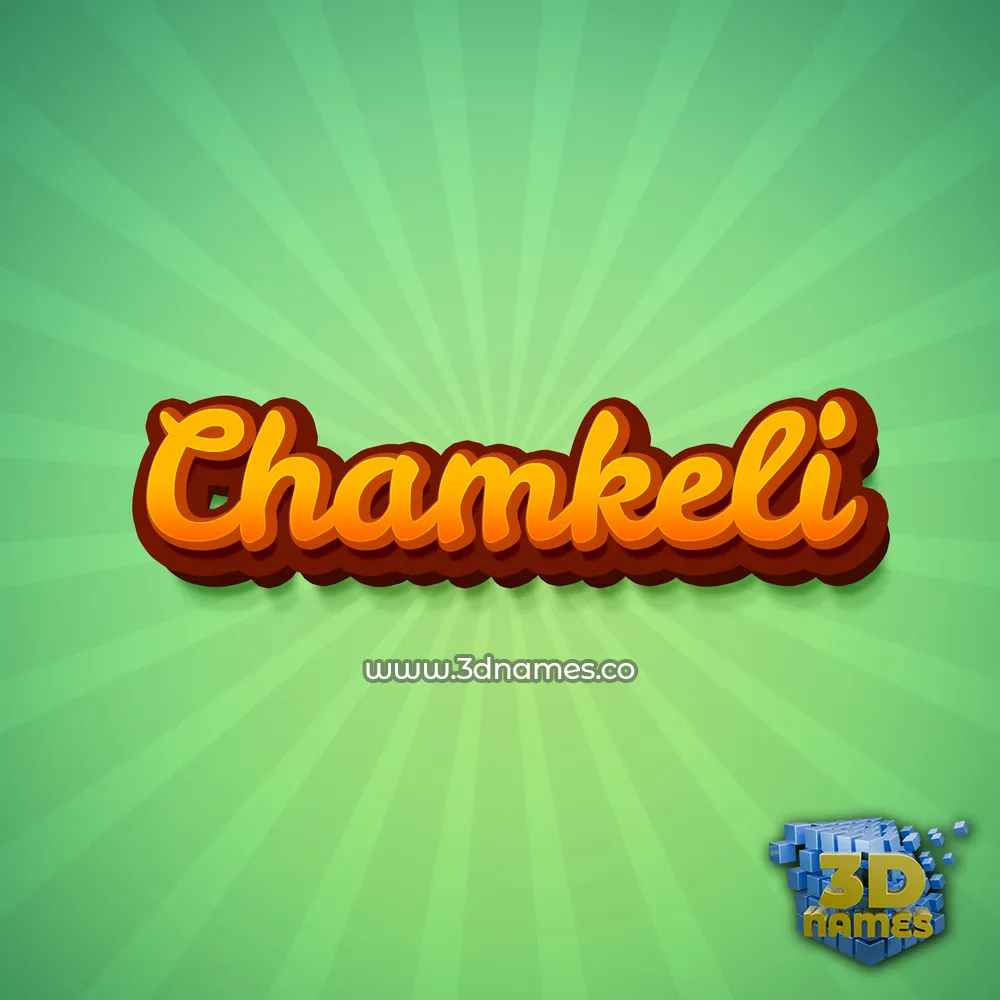 chamkeli in Green Rays style - 3D name wallpaper