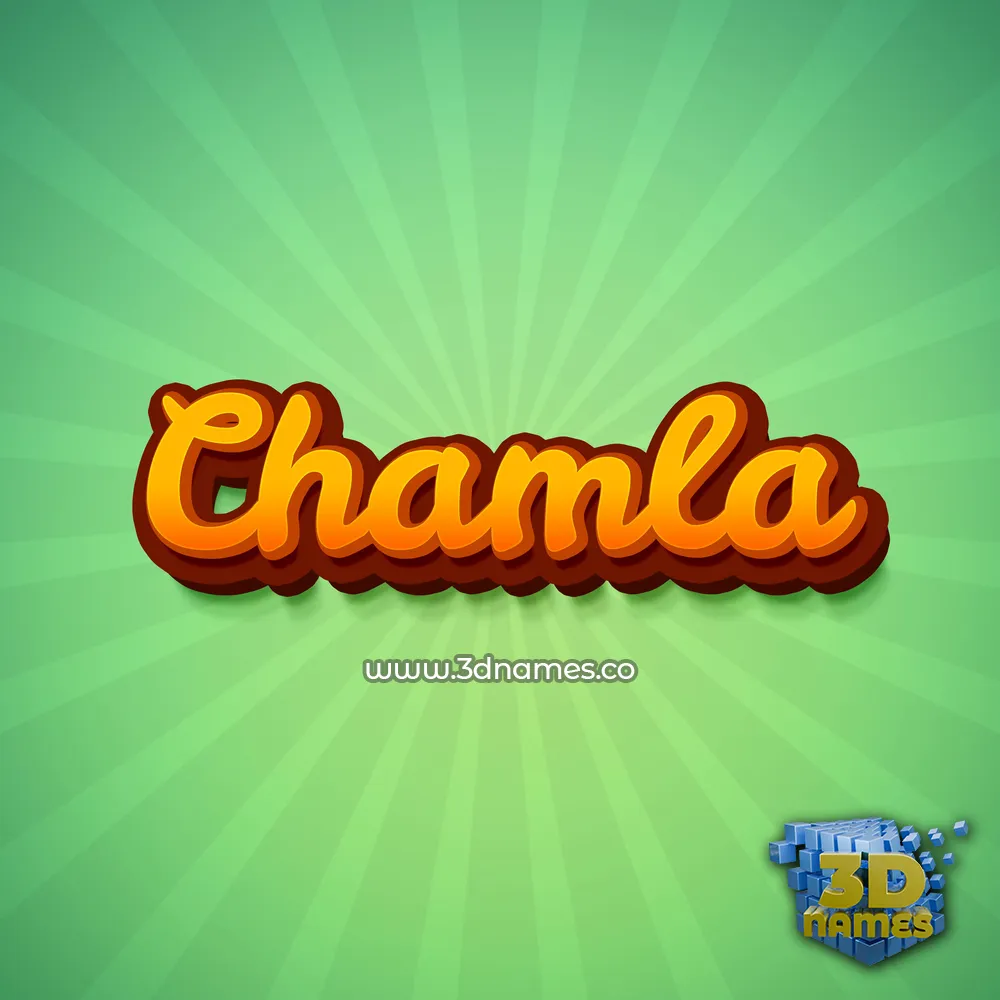 chamla in Green Rays style - 3D name wallpaper