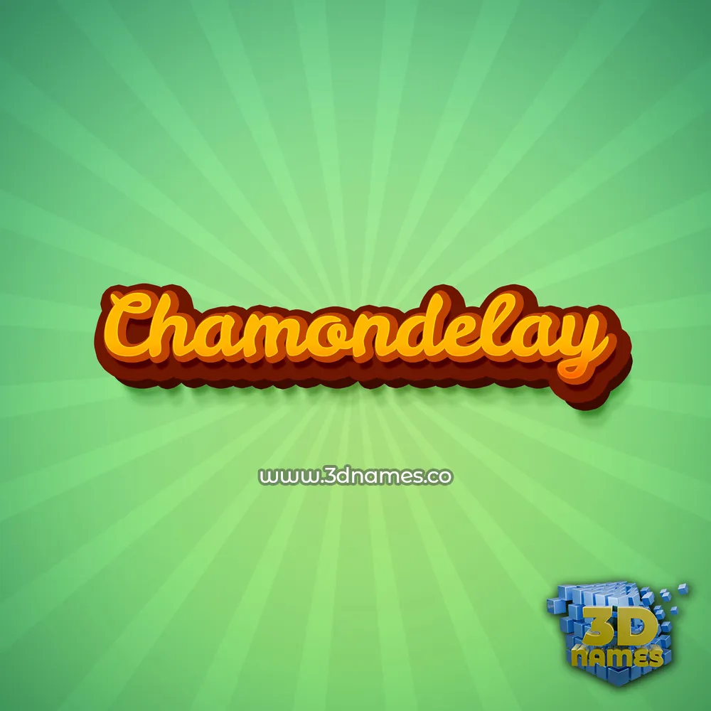 chamondelay in Green Rays style - 3D name wallpaper