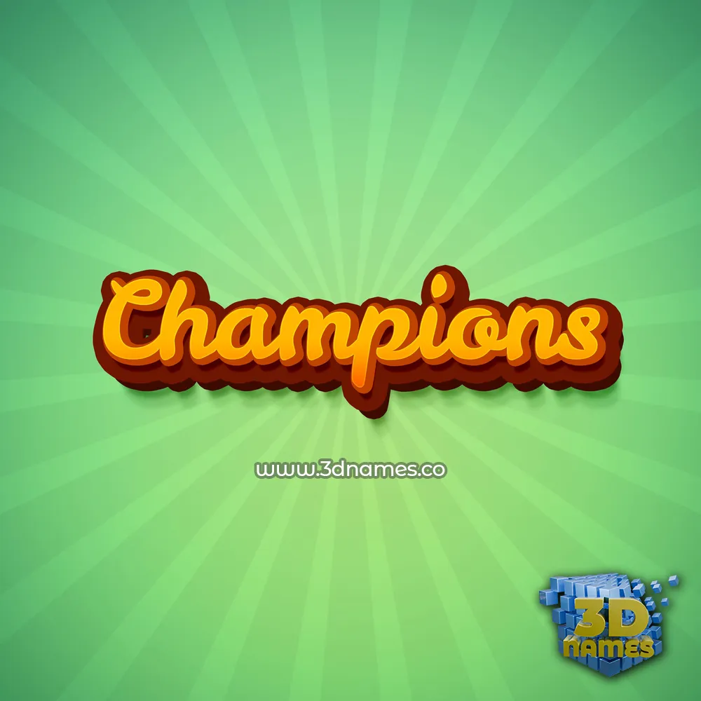 champions in Green Rays style - 3D name wallpaper