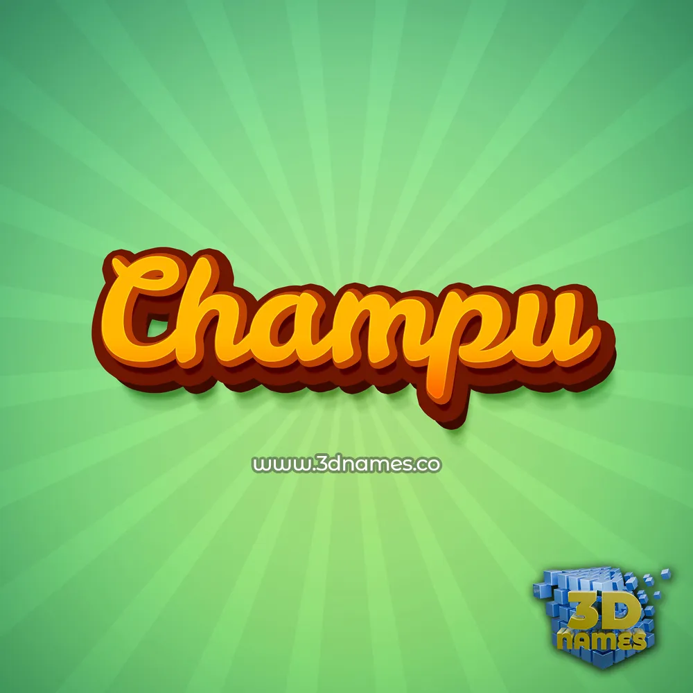 champu in Green Rays style - 3D name wallpaper