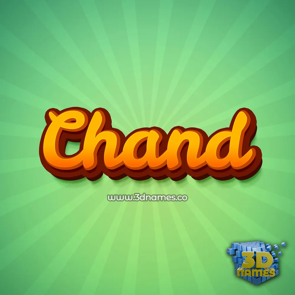 chand in Green Rays style - 3D name wallpaper