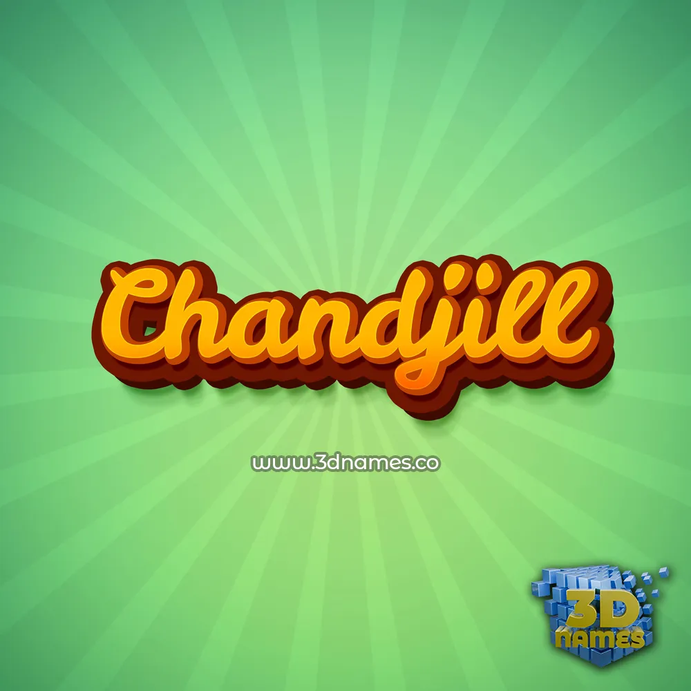 chandjill in Green Rays style - 3D name wallpaper