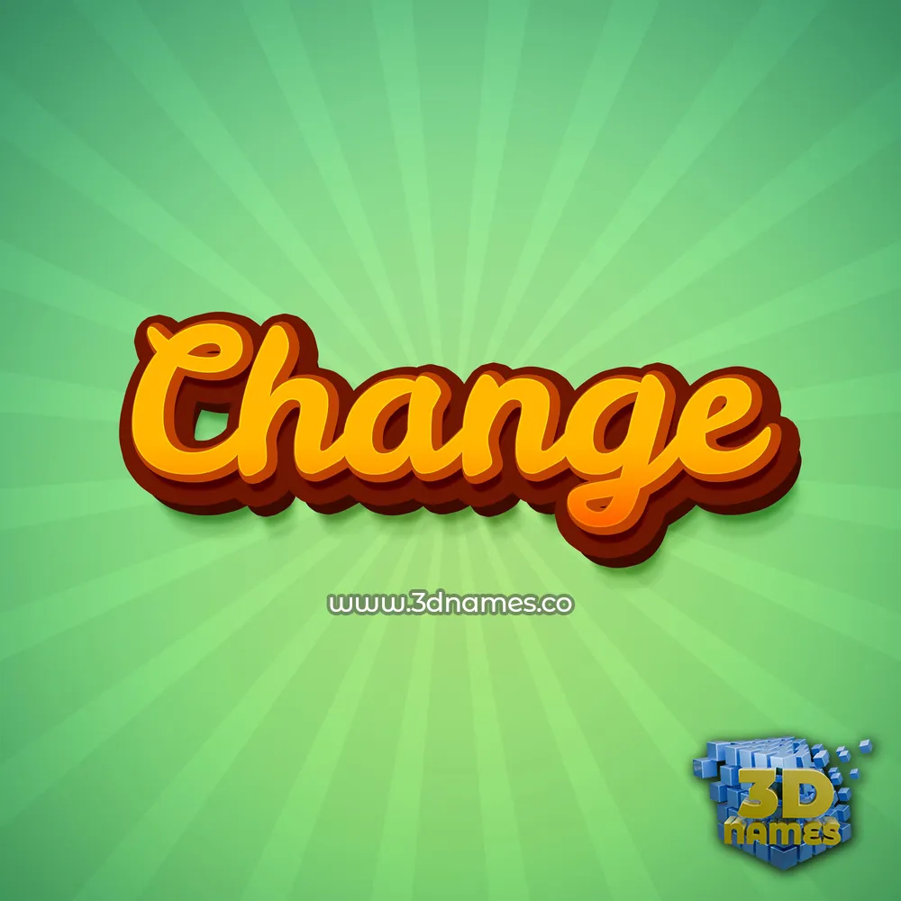 change in Green Rays style - 3D name wallpaper