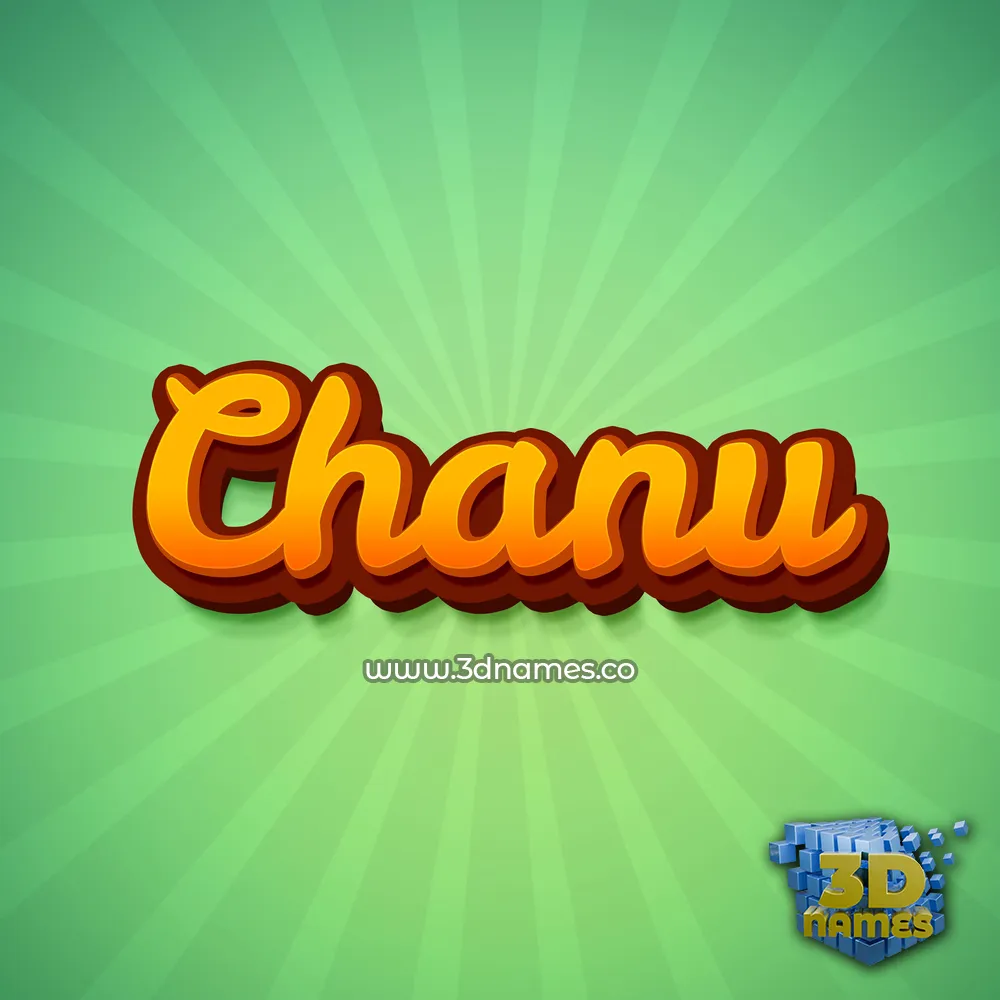 chanu in Green Rays style - 3D name wallpaper
