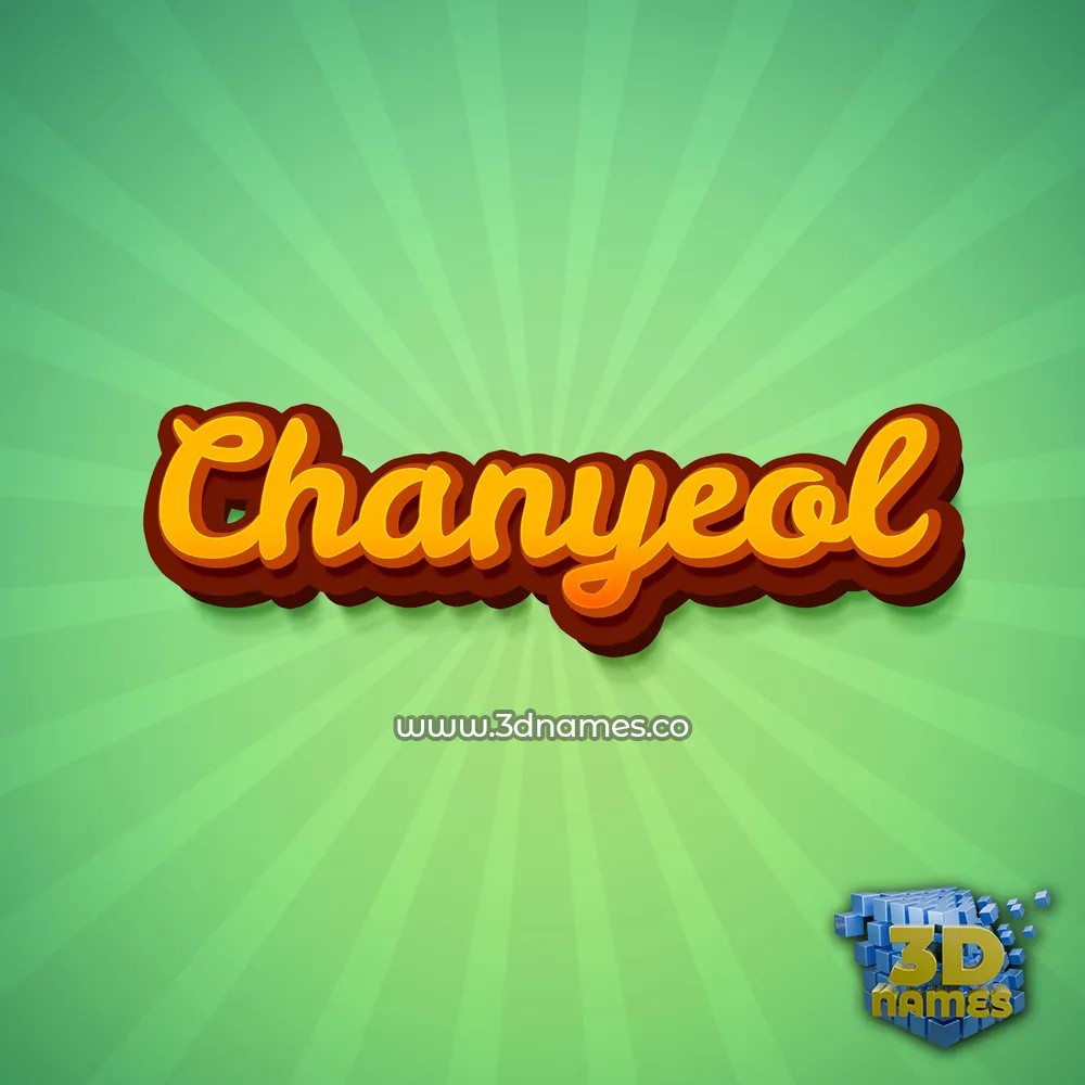 chanyeol in Green Rays style - 3D name wallpaper