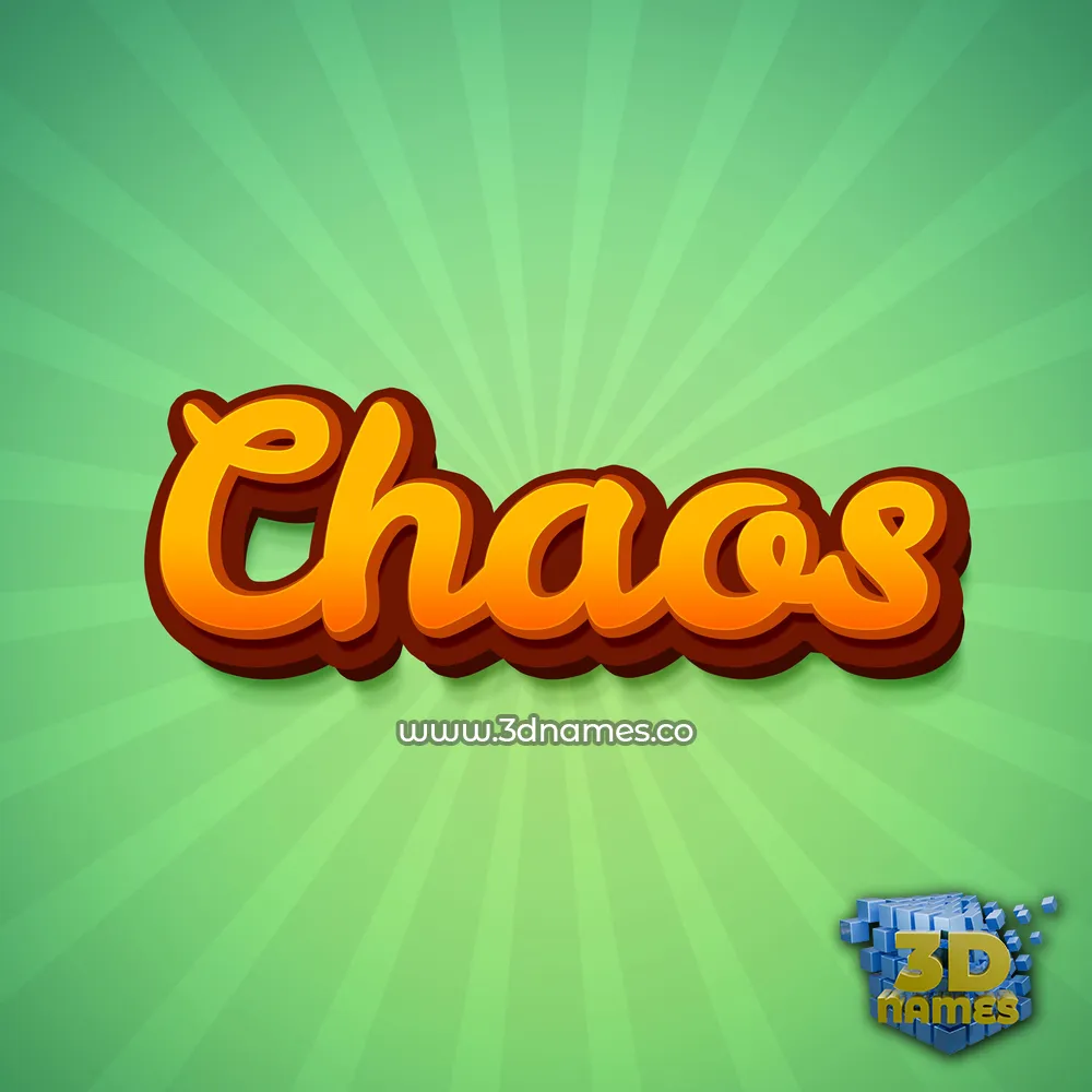 chaos in Green Rays style - 3D name wallpaper