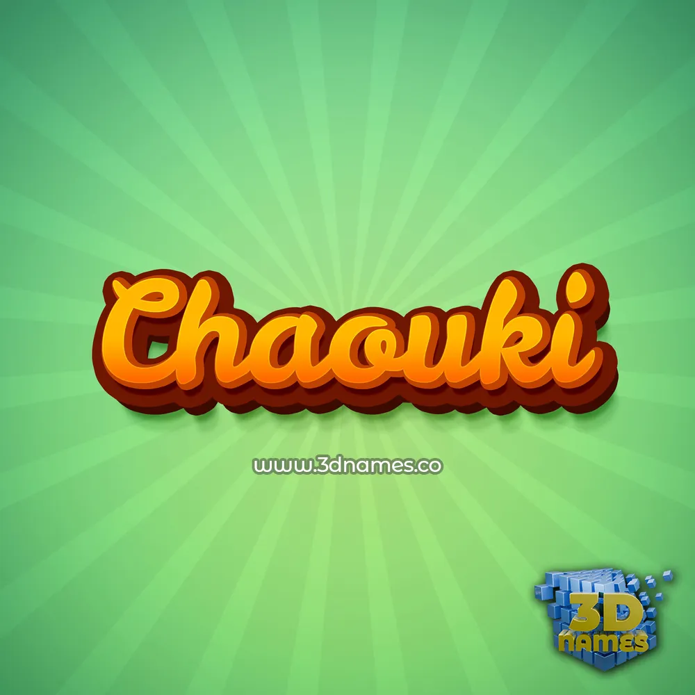 chaouki in Green Rays style - 3D name wallpaper