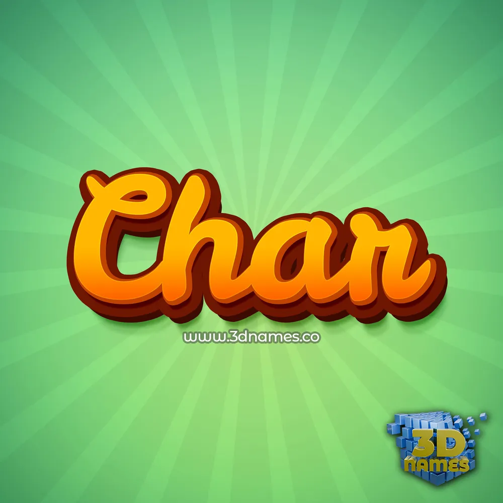char in Green Rays style - 3D name wallpaper