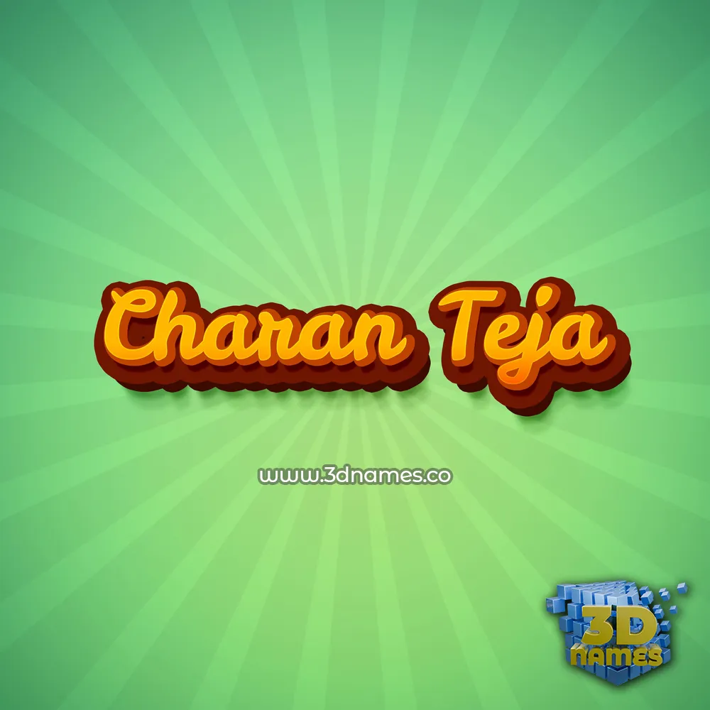 charan teja in Green Rays style - 3D name wallpaper