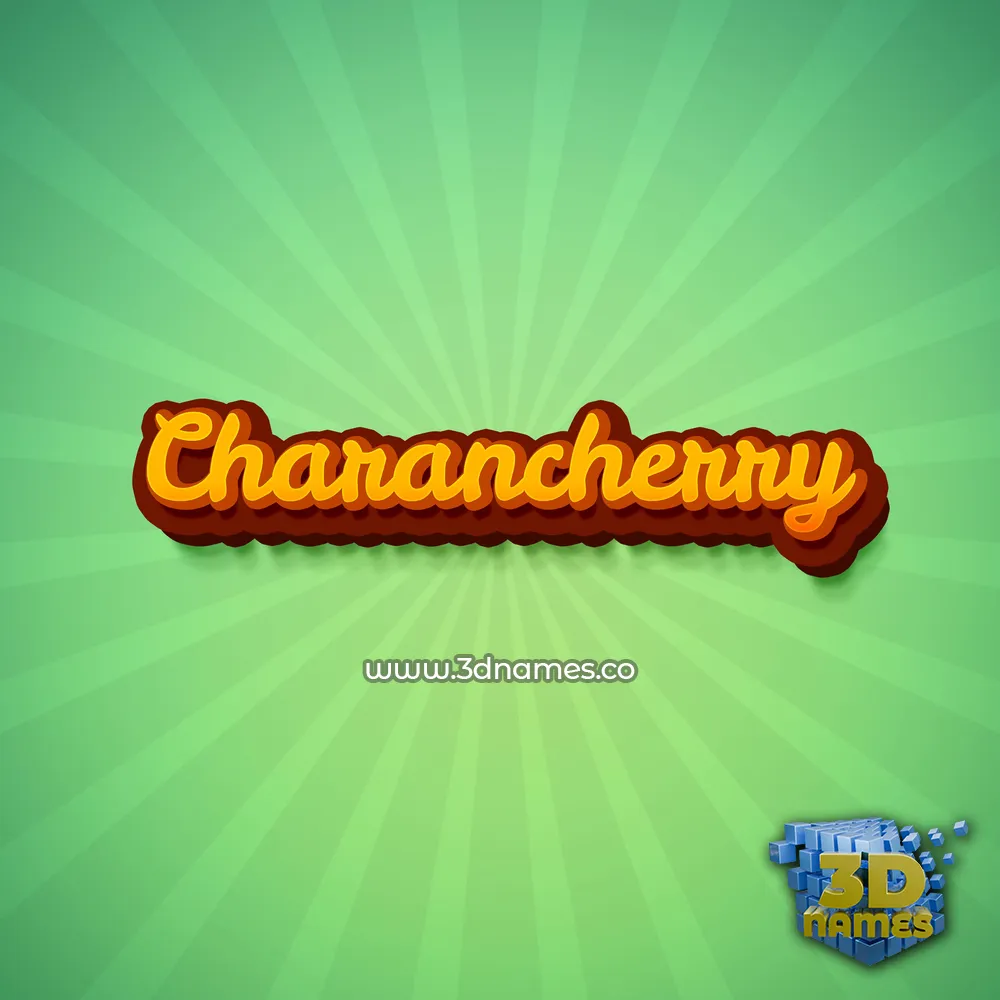 charancherry in Green Rays style - 3D name wallpaper