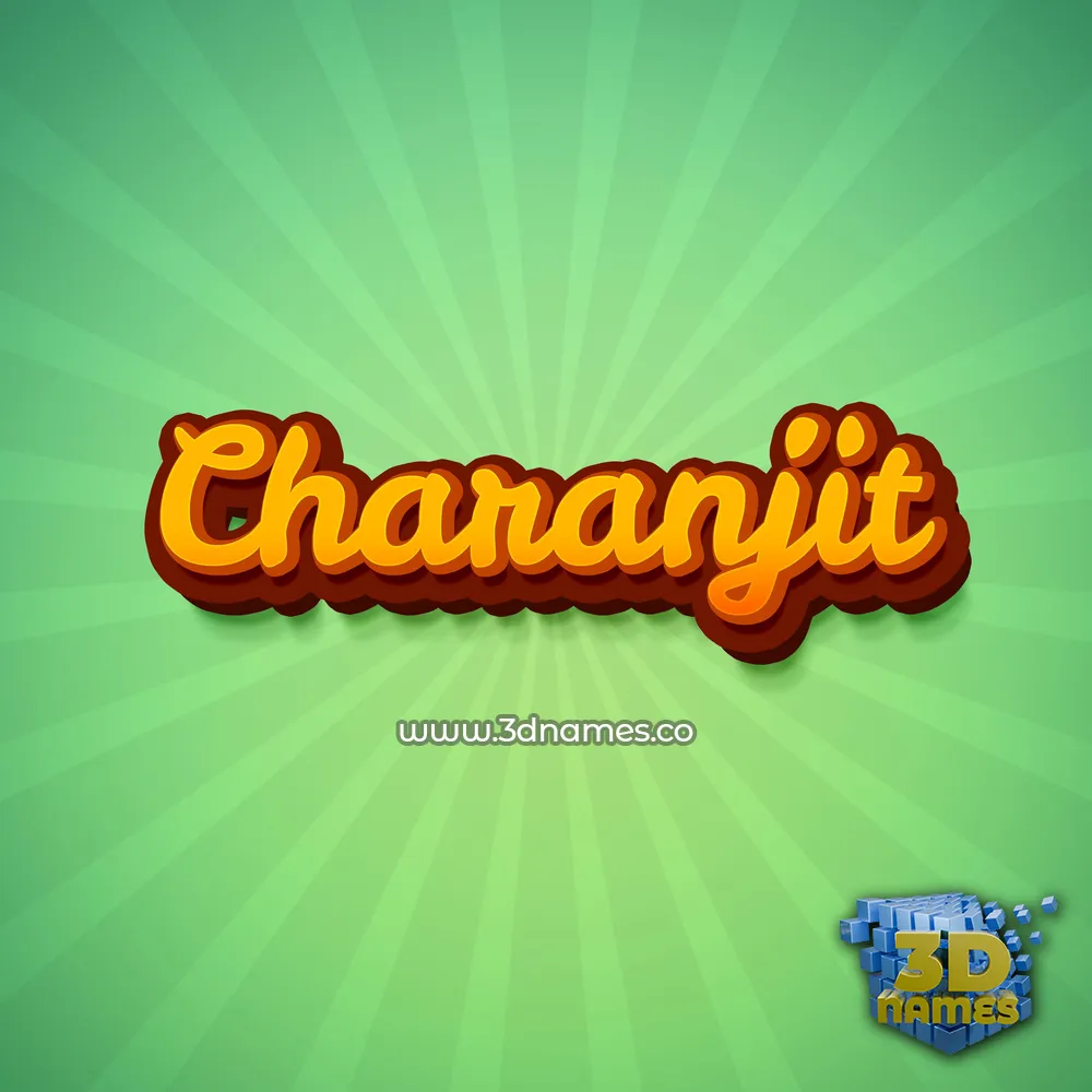 charanjit in Green Rays style - 3D name wallpaper