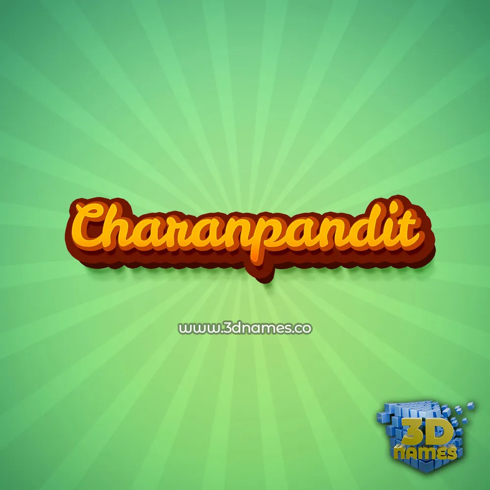 charanpandit in Green Rays style - 3D name wallpaper