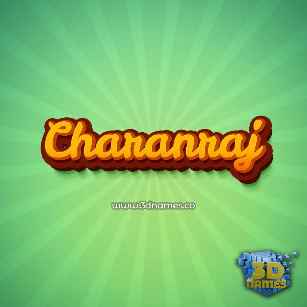 charanraj in Green Rays style - 3D name wallpaper