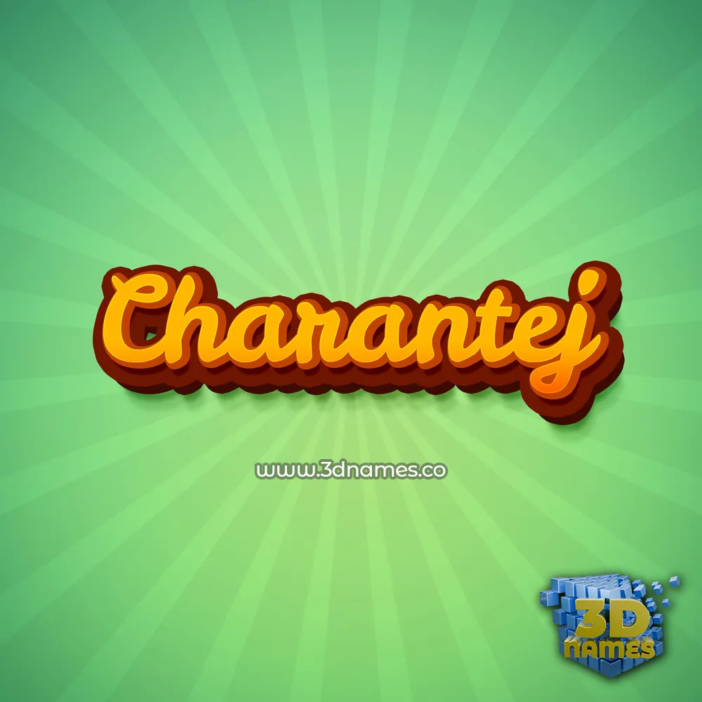 charantej in Green Rays style - 3D name wallpaper