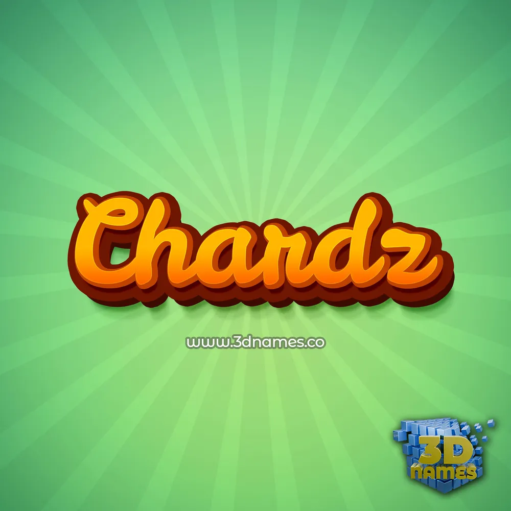 chardz in Green Rays style - 3D name wallpaper
