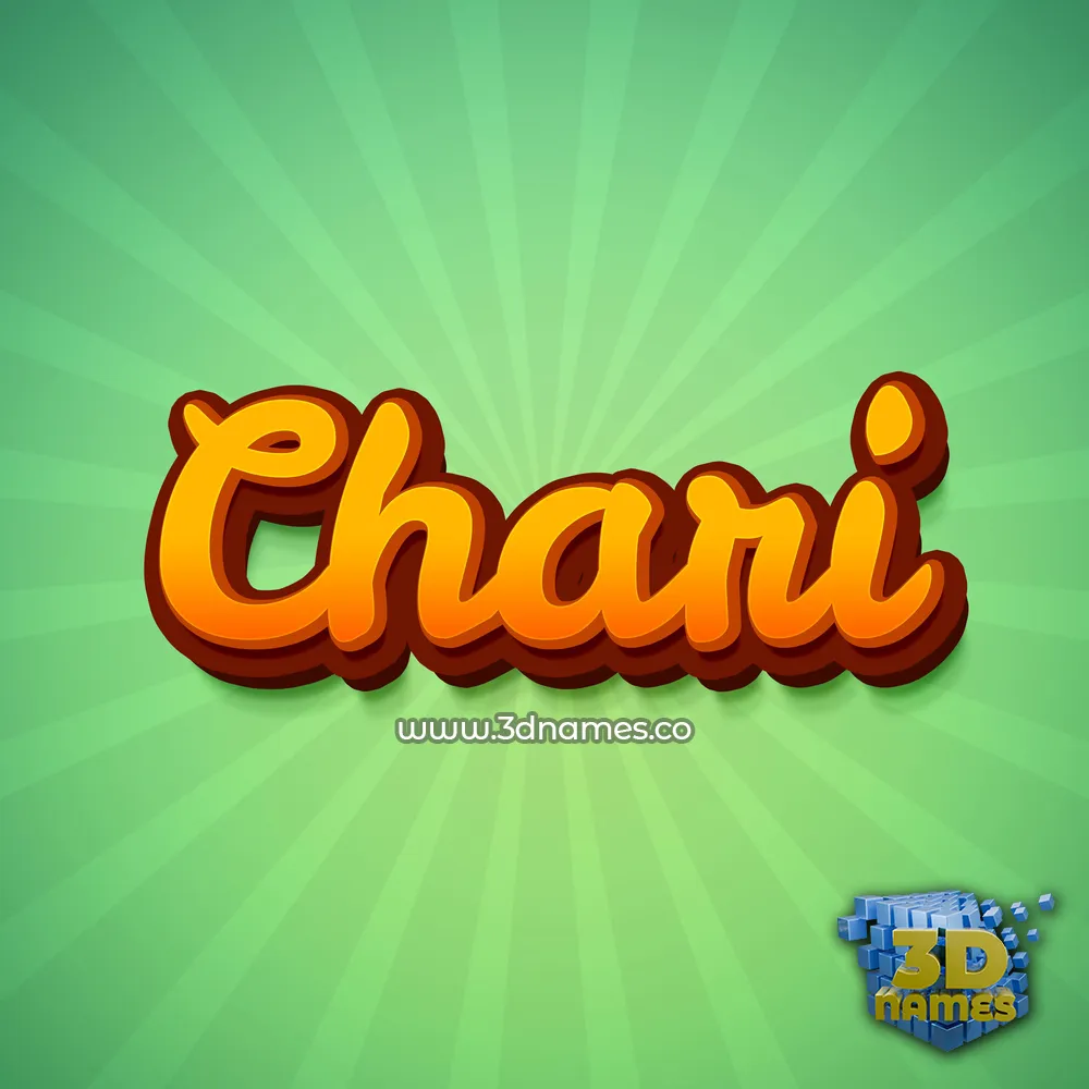 chari in Green Rays style - 3D name wallpaper
