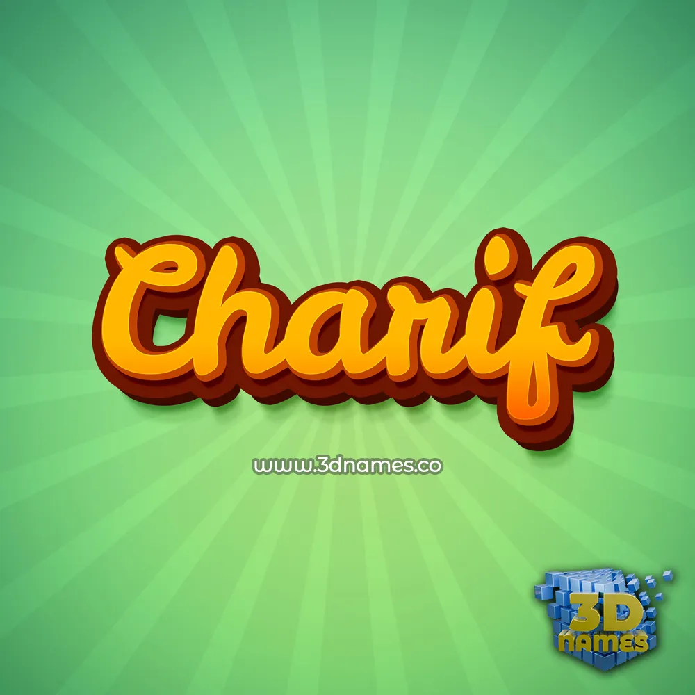 charif in Green Rays style - 3D name wallpaper