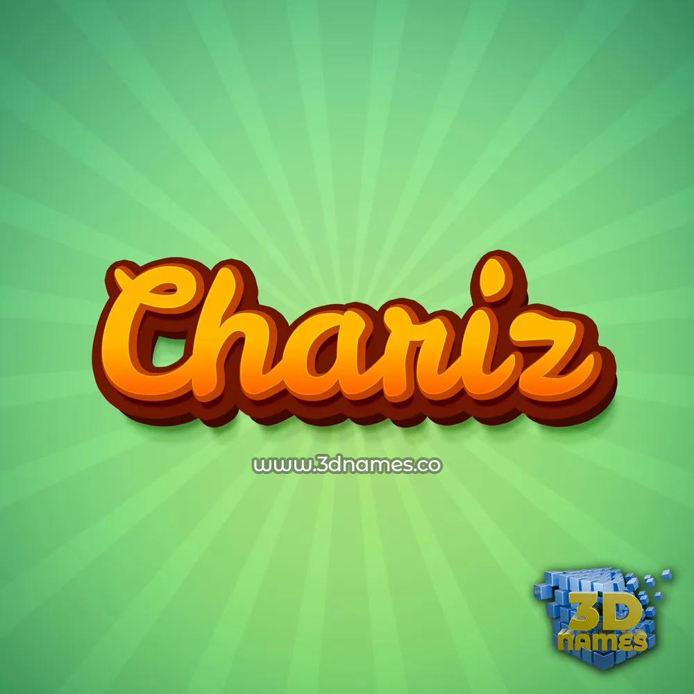 chariz in Green Rays style - 3D name wallpaper