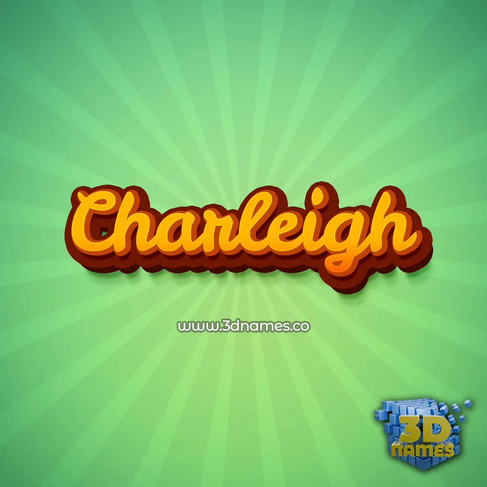 charleigh in Green Rays style - 3D name wallpaper