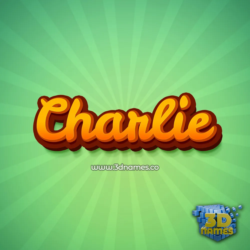 charlie in Green Rays style - 3D name wallpaper