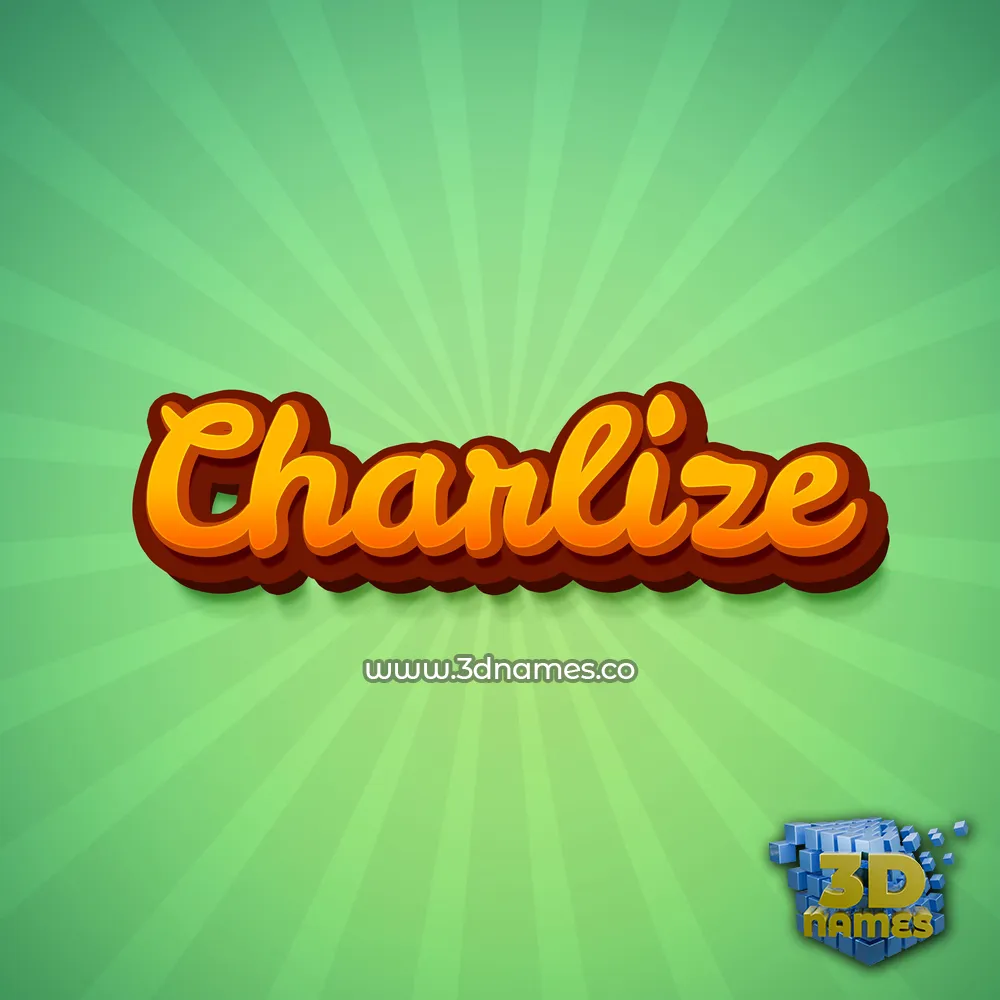charlize in Green Rays style - 3D name wallpaper