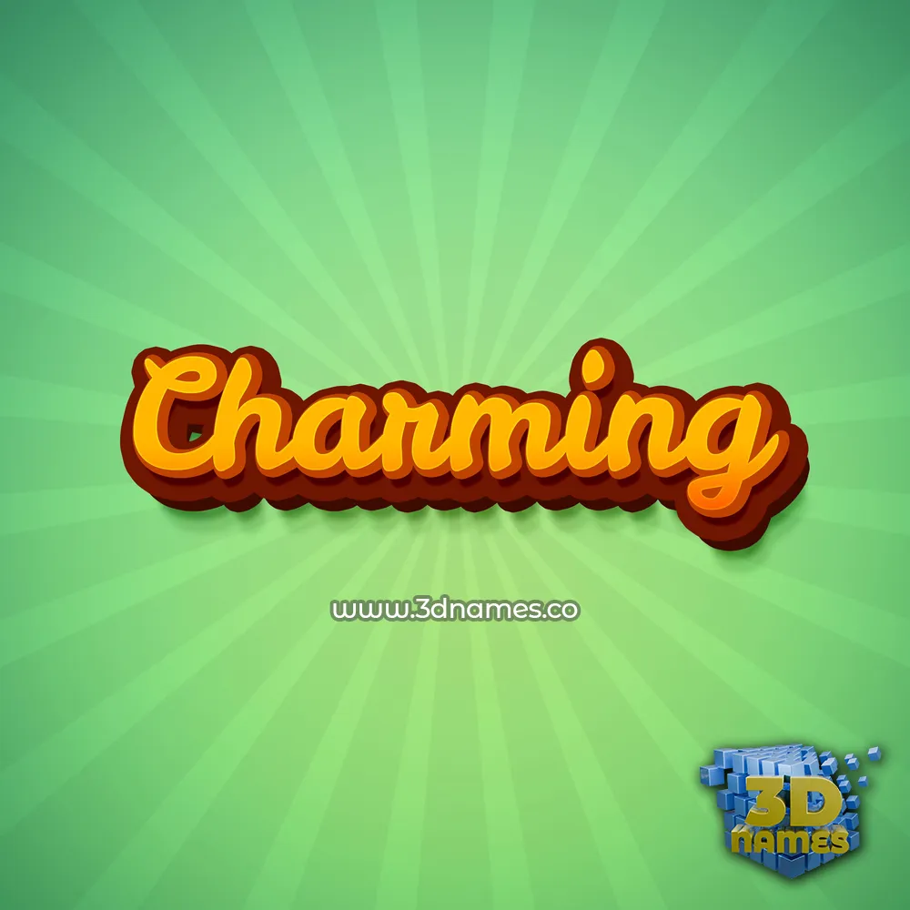 charming in Green Rays style - 3D name wallpaper