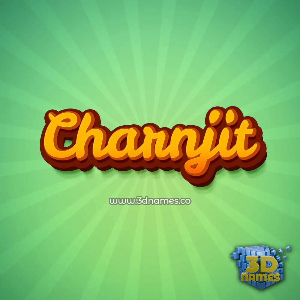 charnjit in Green Rays style - 3D name wallpaper