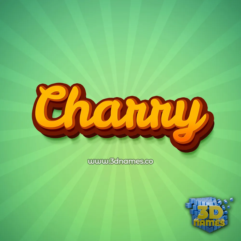 charry in Green Rays style - 3D name wallpaper