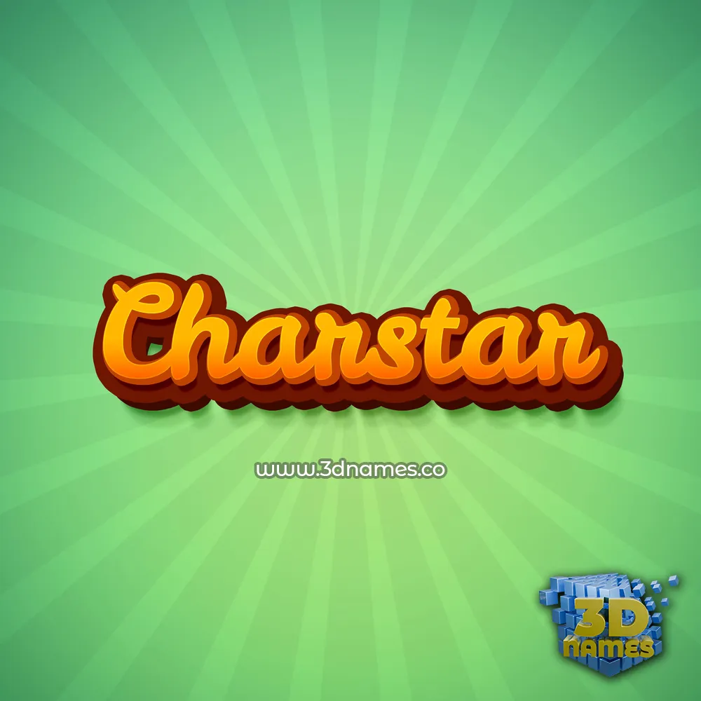 charstar in Green Rays style - 3D name wallpaper
