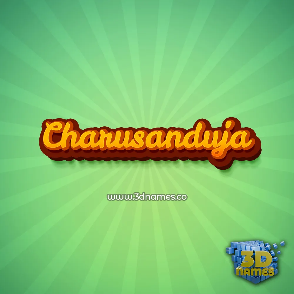 charusanduja in Green Rays style - 3D name wallpaper
