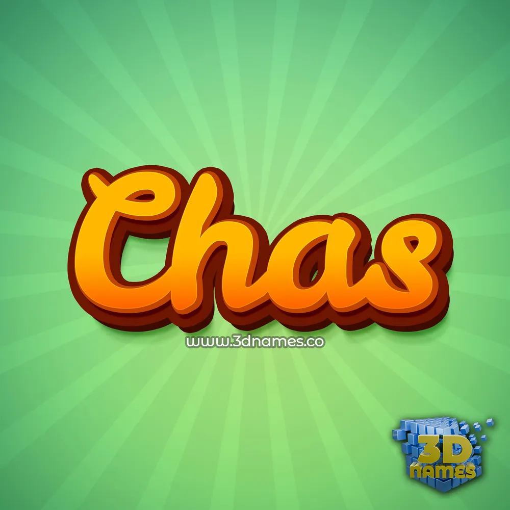 chas in Green Rays style - 3D name wallpaper