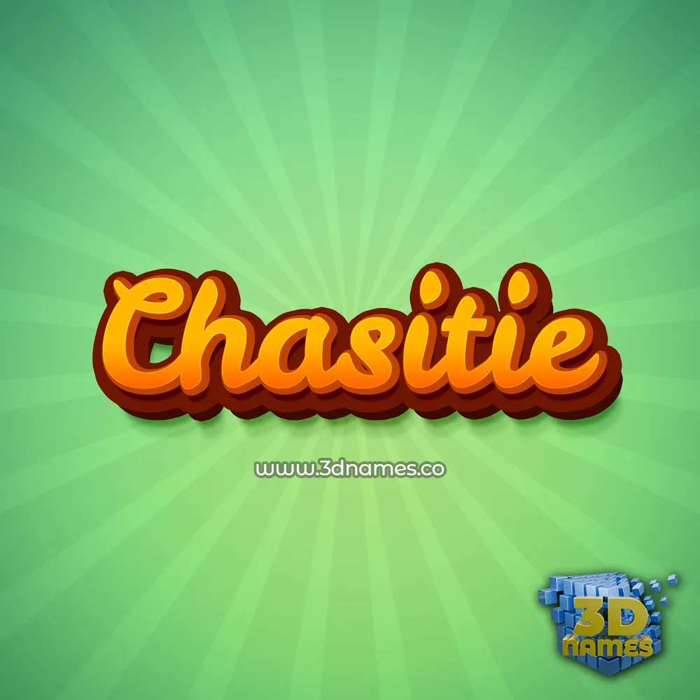 chasitie in Green Rays style - 3D name wallpaper