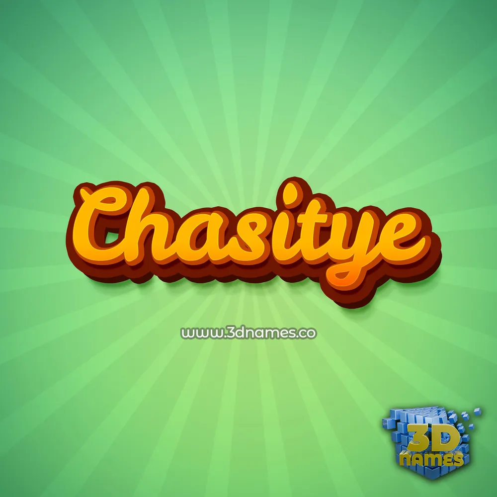 chasitye in Green Rays style - 3D name wallpaper