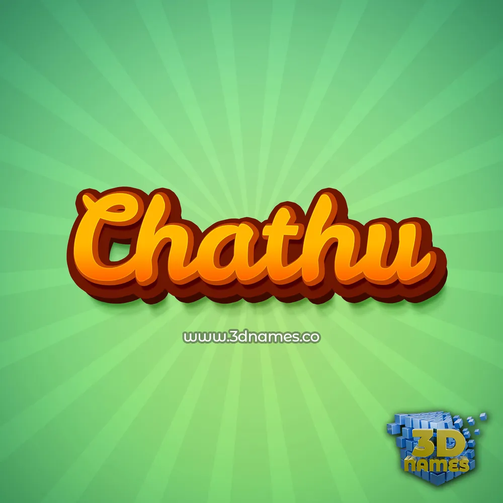 chathu in Green Rays style - 3D name wallpaper