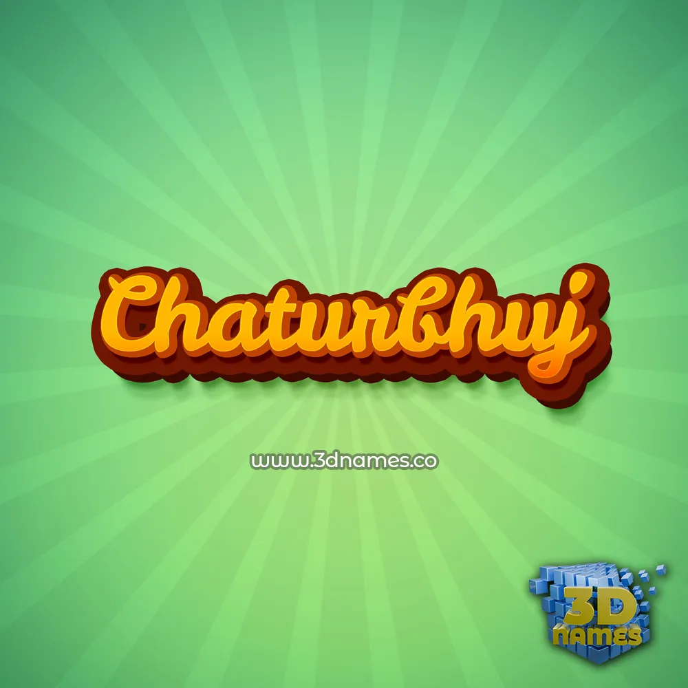 chaturbhuj in Green Rays style - 3D name wallpaper