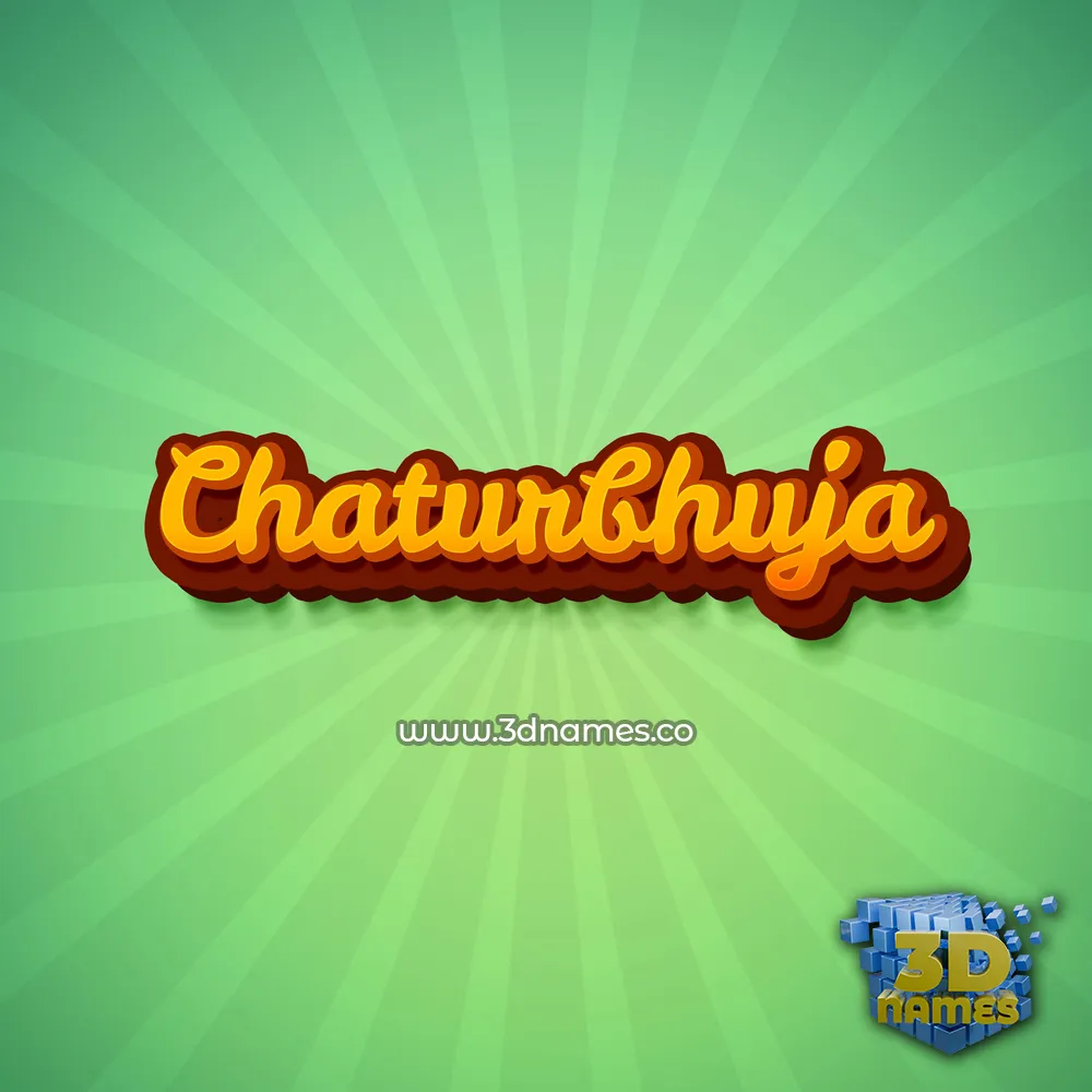 chaturbhuja in Green Rays style - 3D name wallpaper
