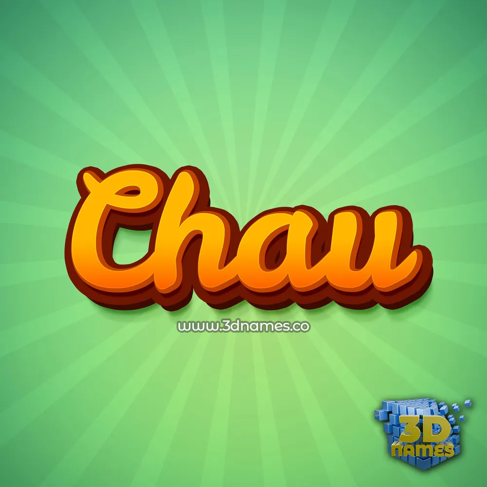 chau in Green Rays style - 3D name wallpaper