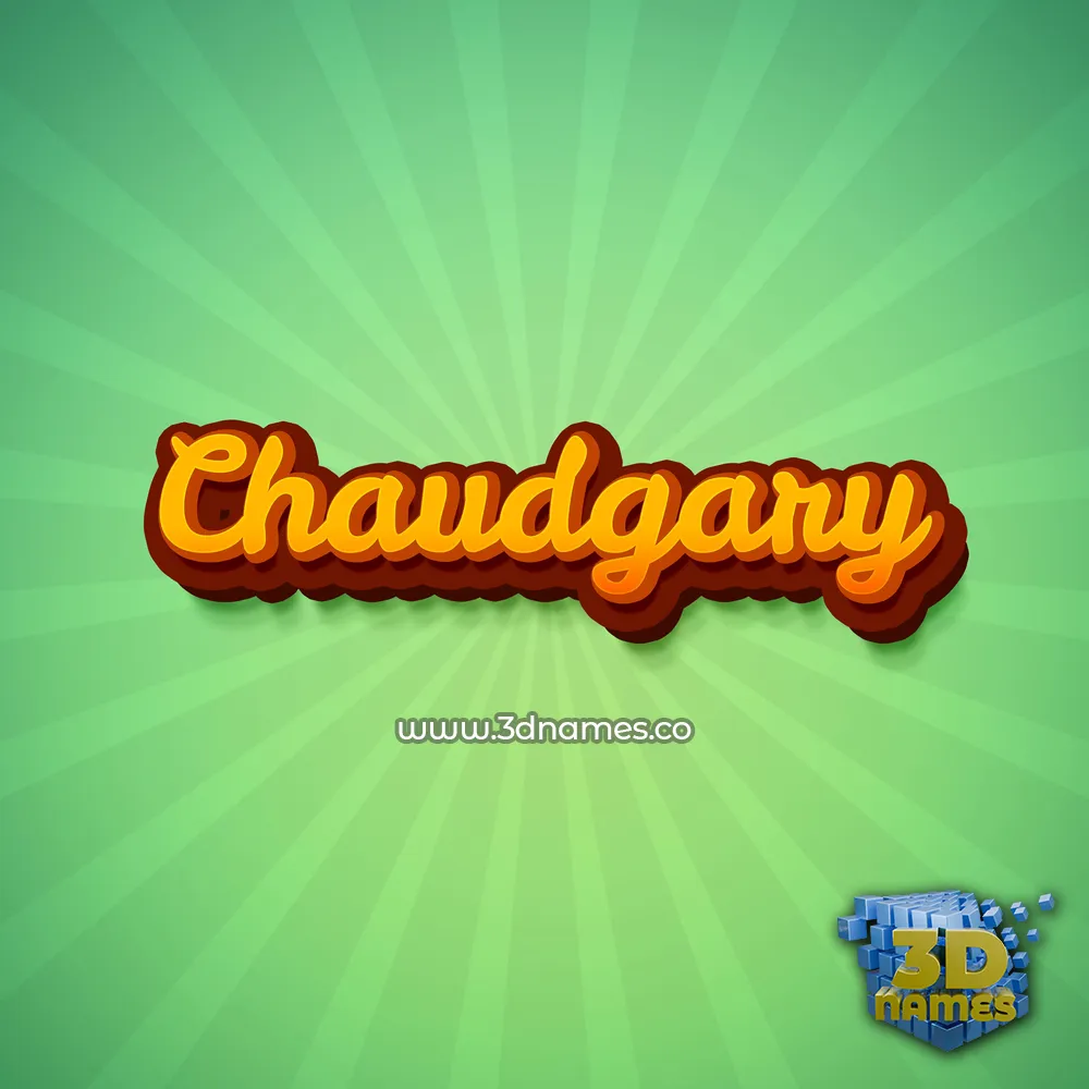 chaudgary in Green Rays style - 3D name wallpaper