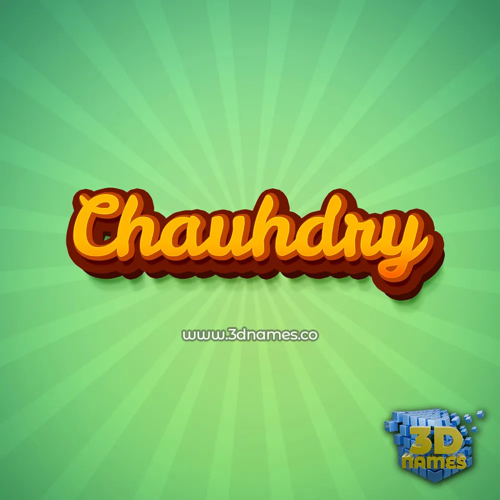 chauhdry in Green Rays style - 3D name wallpaper