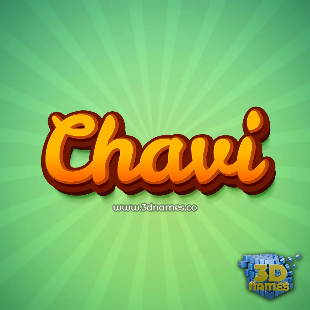 chavi in Green Rays style - 3D name wallpaper