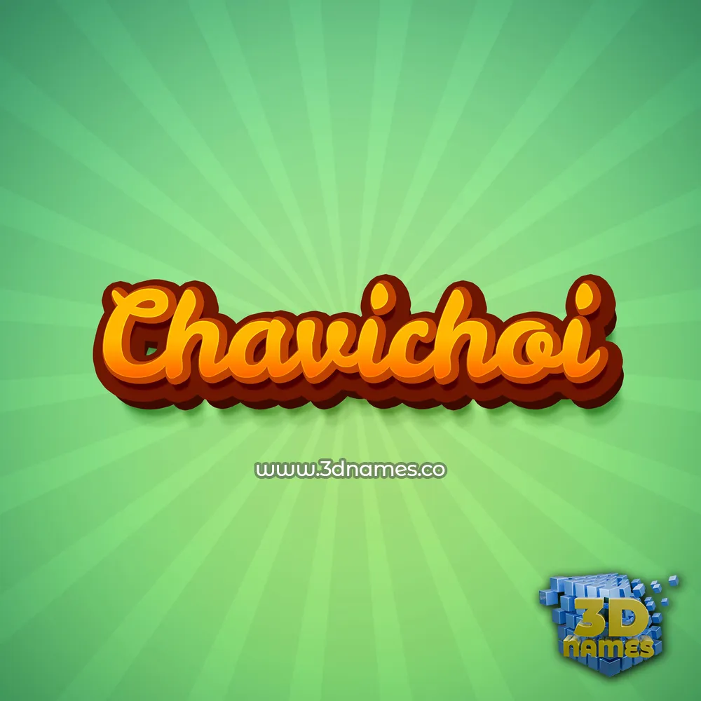 chavichoi in Green Rays style - 3D name wallpaper