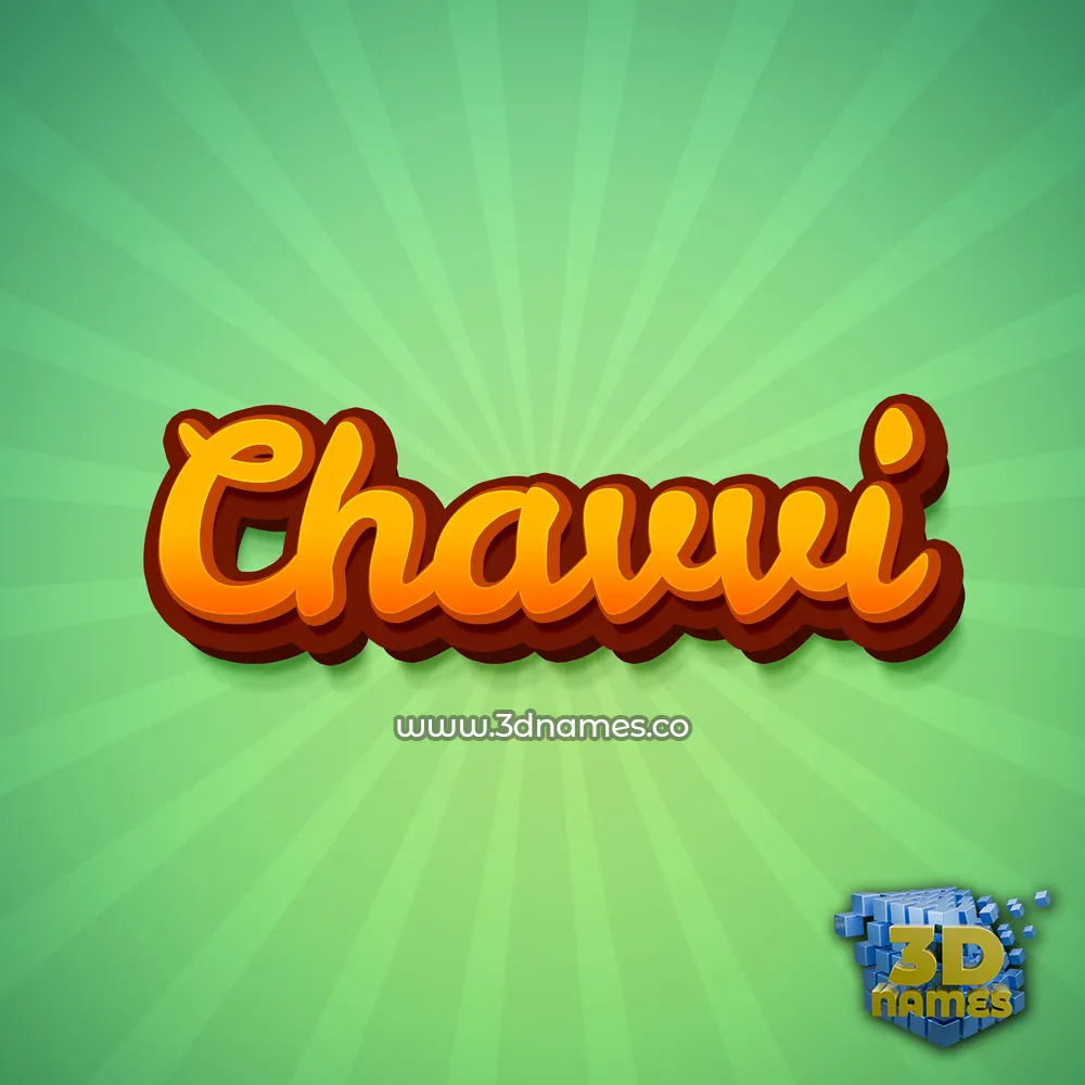 chavvi in Green Rays style - 3D name wallpaper
