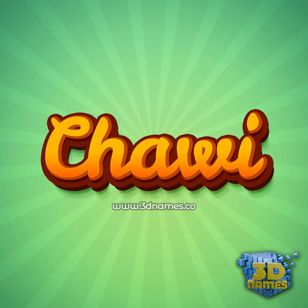 chawi in Green Rays style - 3D name wallpaper