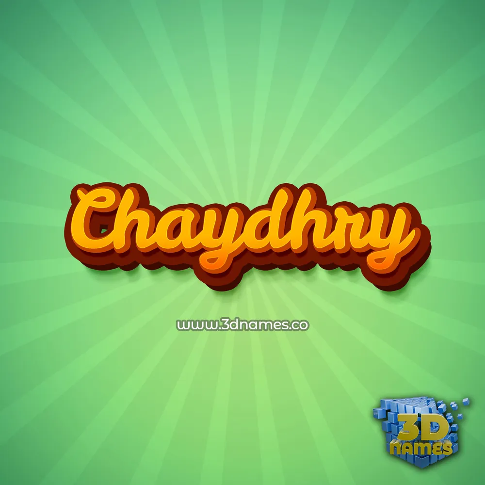 chaydhry in Green Rays style - 3D name wallpaper