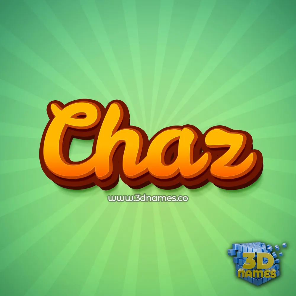 chaz in Green Rays style - 3D name wallpaper