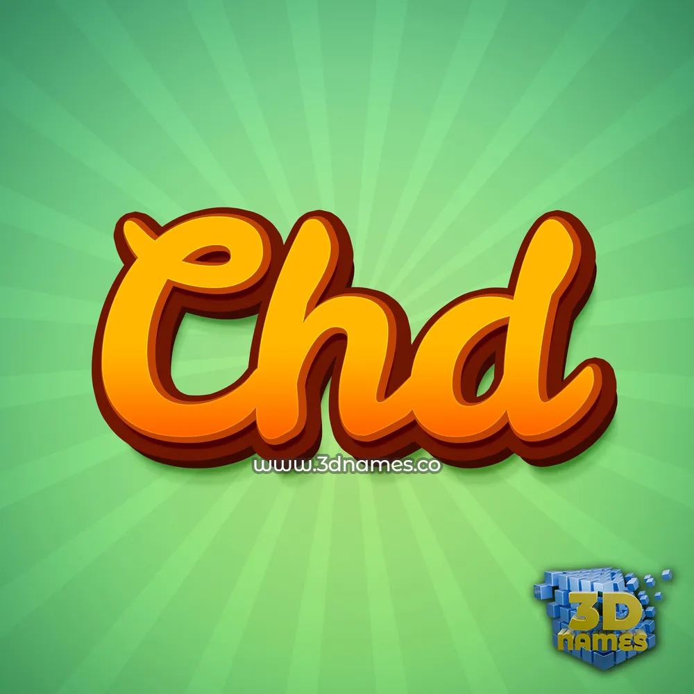 chd in Green Rays style - 3D name wallpaper