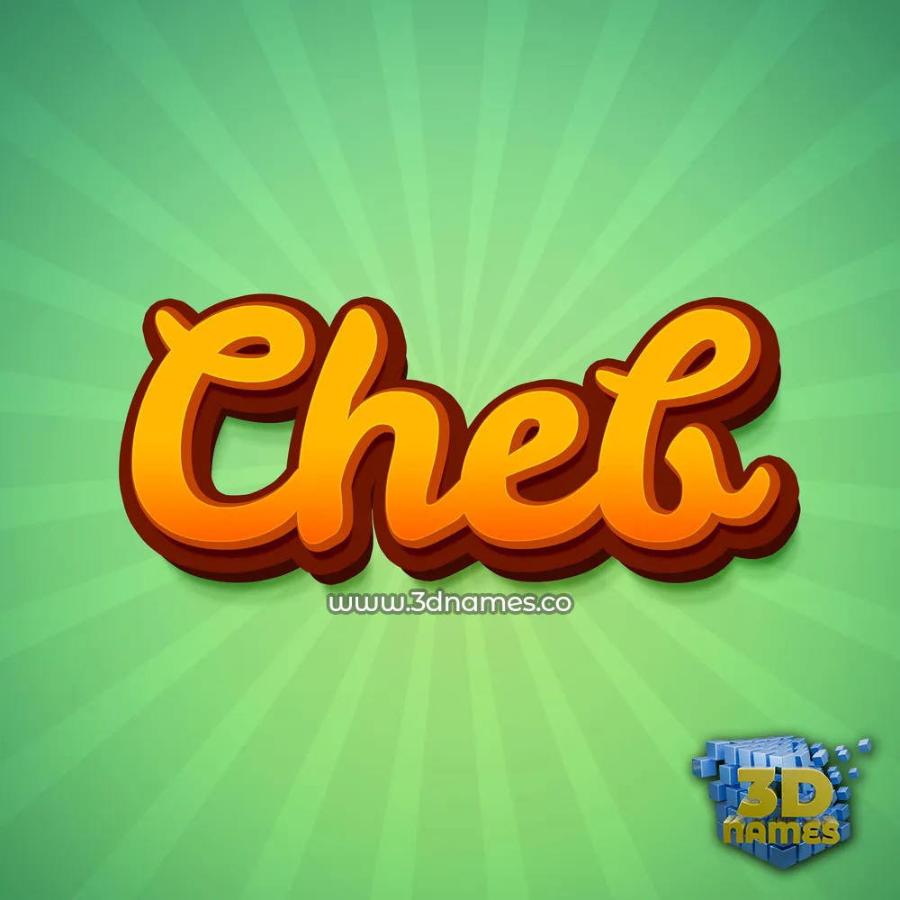 cheb in Green Rays style - 3D name wallpaper