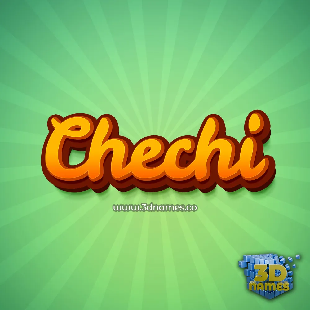 chechi in Green Rays style - 3D name wallpaper